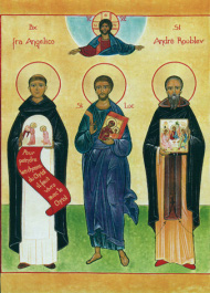 icona raffigurante il Beato Angelico, San Luca e Andrej Rublëv