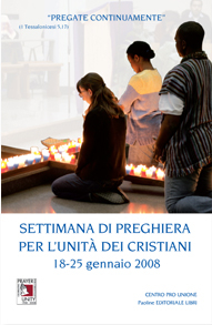 La copertina del programma della settimana di preghiera per l'unità dei cristiani copertina