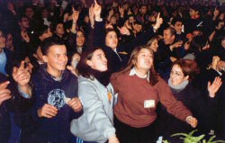 i giovani della Comunità durante un Convegno di Evangelizzazione giovani