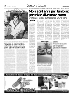 la pagina 10 del quotidiano l'unione Sarda del 19 agosto 2003 unionesarda